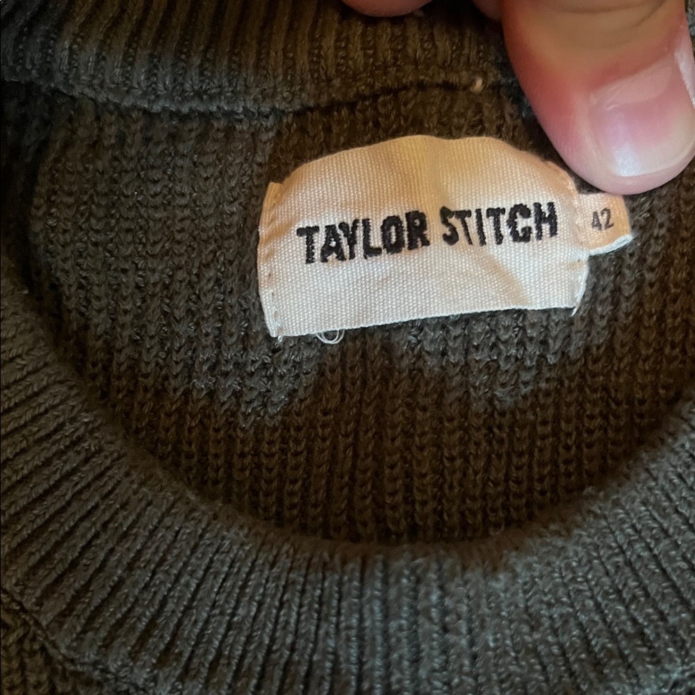 Taylor Stitch Olive Green Sweater